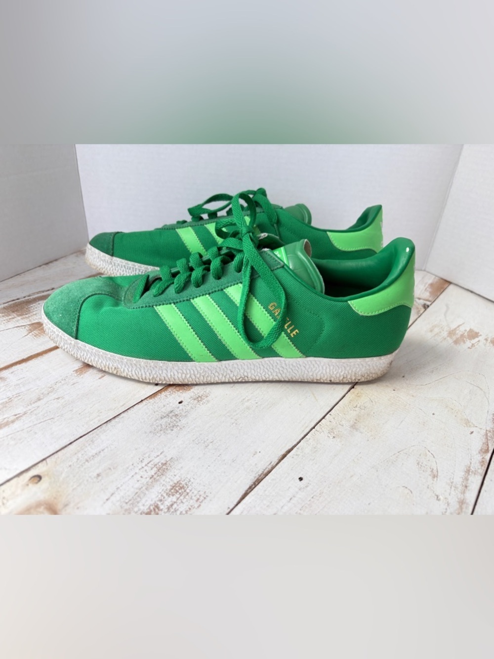 ADIDAS Gazelle 2 low top sneakers fairway green zest retro shoes soccer sz 11 - Picture 6 of 16